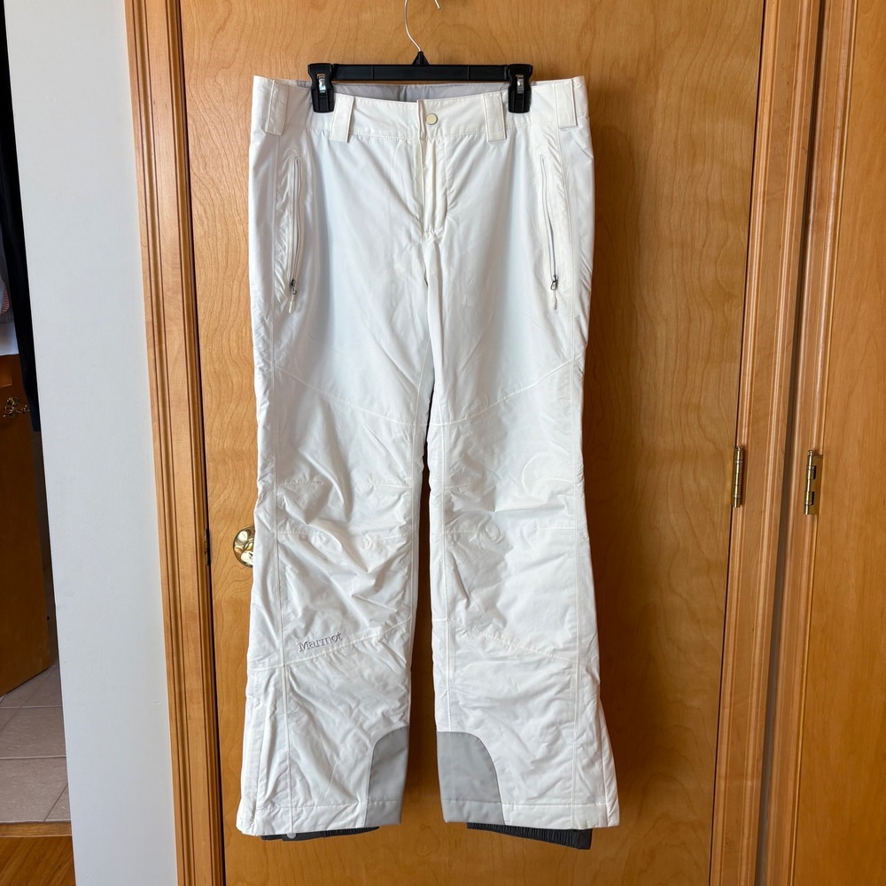 Marmot Snow Pants Women Large White Insulated Ski Snowboard A75890